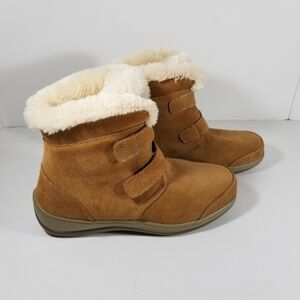Orthofeet Florence Booties Women's 6.5 Camel Suede Boot Shearling Lined